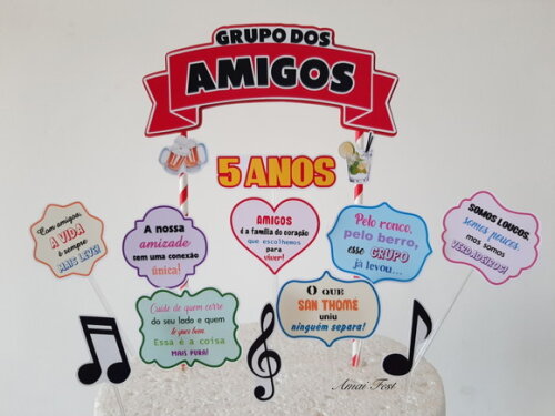 Topo de Bolo - Amigos
