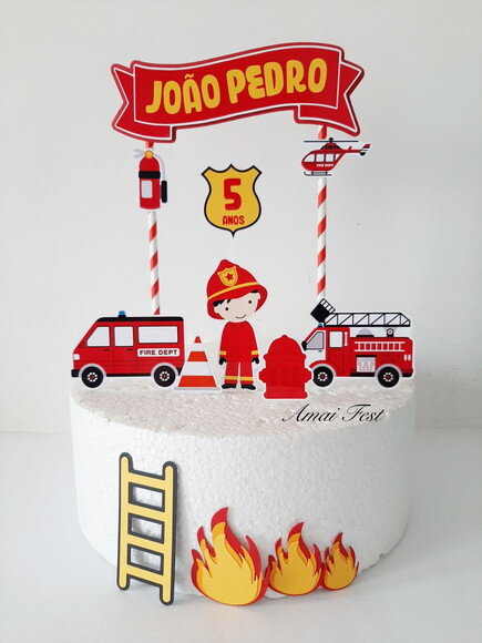 Topo de Bolo - Bombeiro