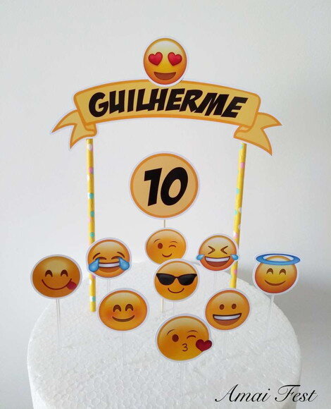 Topo de Bolo - Emojis