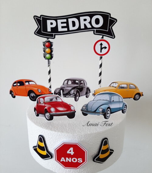 Topo de Bolo - Fusca