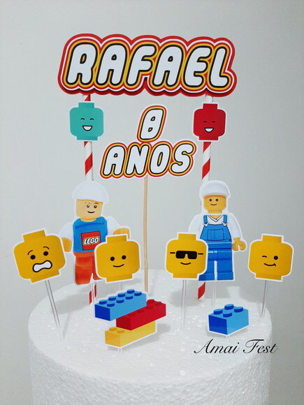 Topo de Bolo - Lego