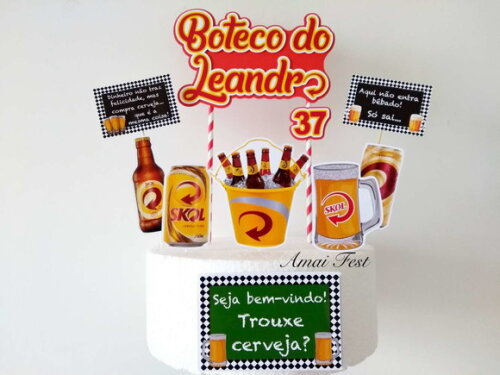 Topo de Bolo - Tema Boteco