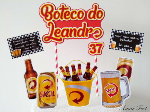 Topo de Bolo - Tema Boteco