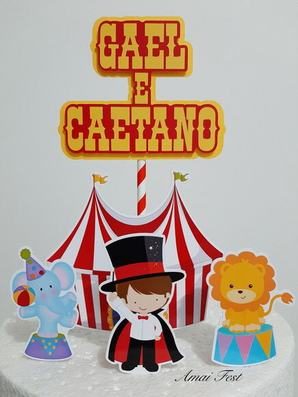 Topo de Bolo - Tema Circo