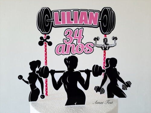 Topo de Bolo - Tema Fitness