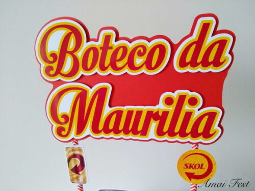Topo de Bolo 3d - Festa Boteco