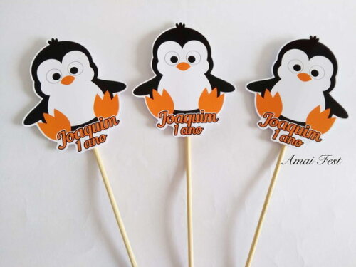Topper para Centro de Mesa - Pinguim