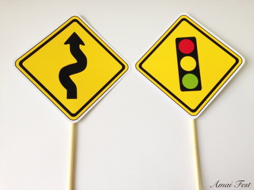 Topper para Centro de Mesa - Placas de Trânsito