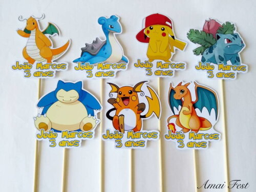 Topper pra Centro de Mesa - Pokemon