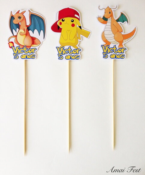 Topper pra Centro de Mesa - Pokemon