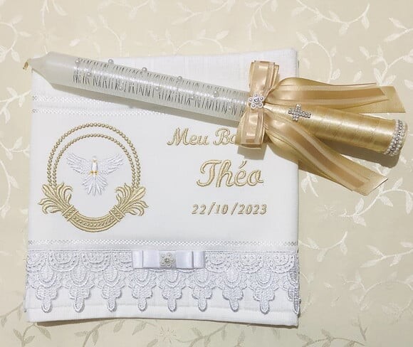Kit de Batizado Customizados Toalha e Vela