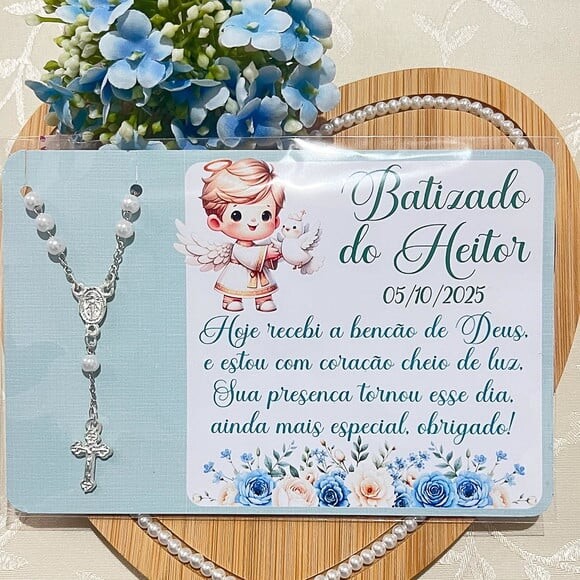 Mini Terços com Cartão para Lembrancinhas