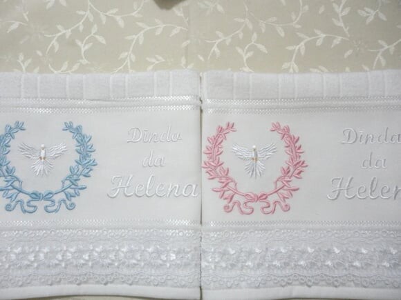 Promoção Toalha Batizado Dinda e Dindo