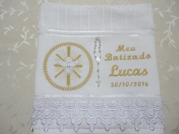 Toalha Batizado, Toalha Batismo,toalha Luxo,toalha Bordada