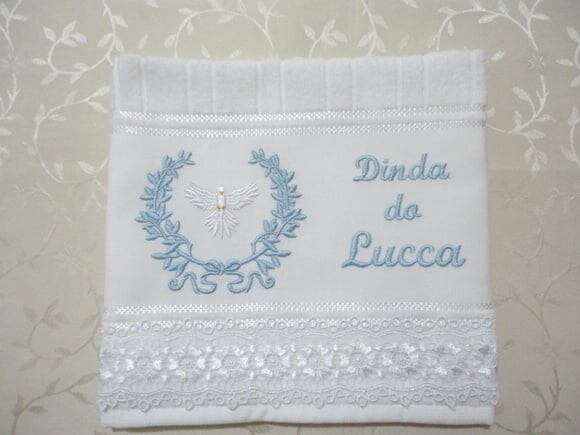 Toalha Batizado Dinda e Dindo