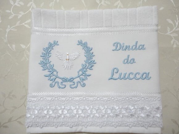 Toalha Batizado Dinda e Dindo
