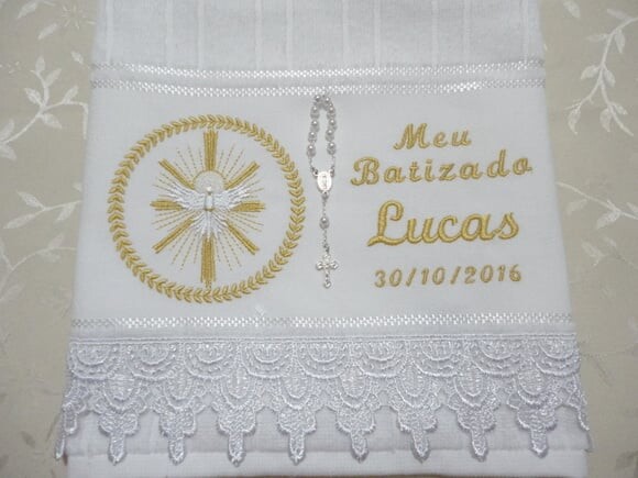 Toalha Batizado, Toalha Batismo,toalha Luxo,toalha Bordada