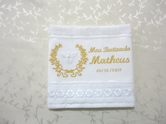 Toalha Batizado, Toalhinha Batismo Personalizada