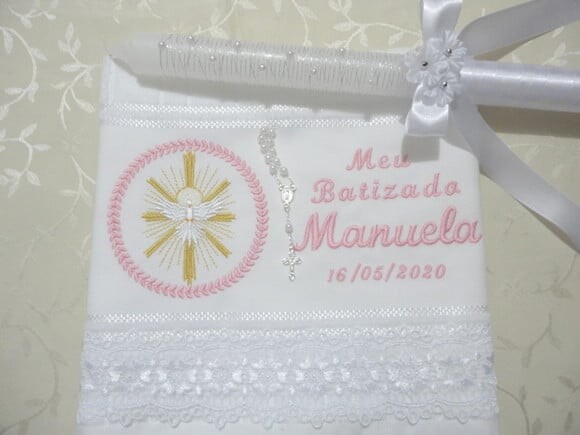 Toalha de Batizado e Vela