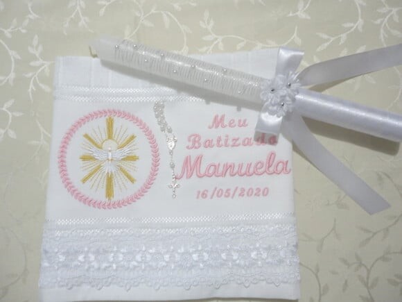 Toalha de Batizado e Vela