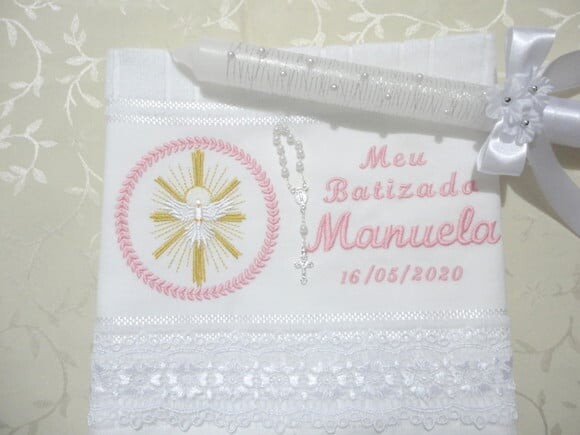 Toalha de Batizado e Vela