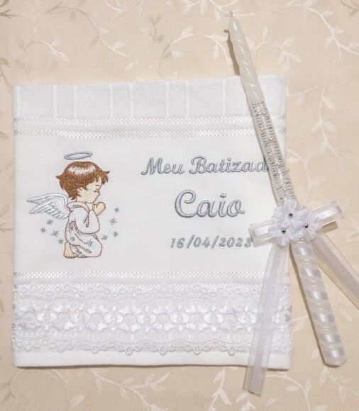 Toalha de Batizado e Vela para Batizado