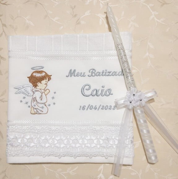 Toalha de Batizado e Vela para Batizado