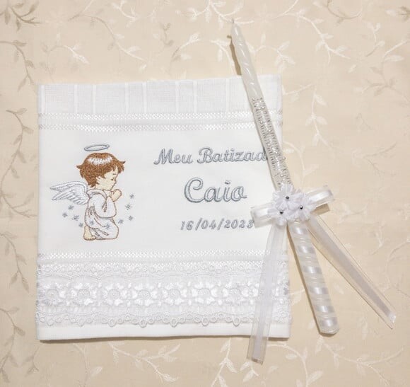 Toalha de Batizado e Vela para Batizado