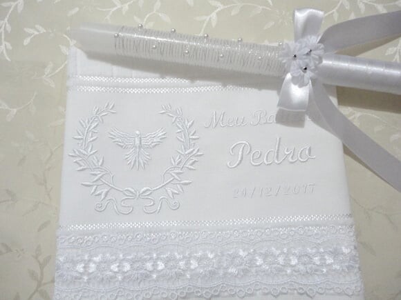 Toalha de Batizado e Vela para Batizado