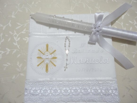Toalha de Batizado e Vela para Batizado