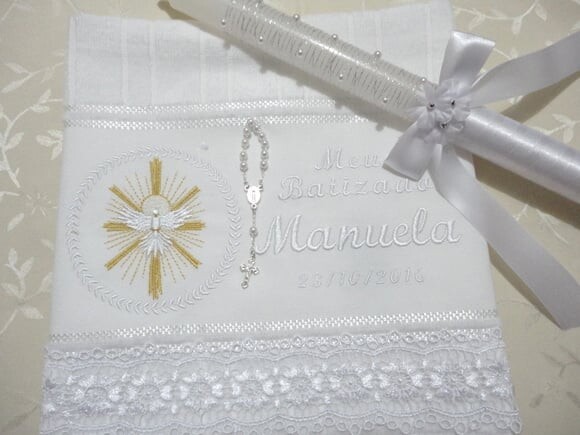 Toalha de Batizado e Vela para Batizado