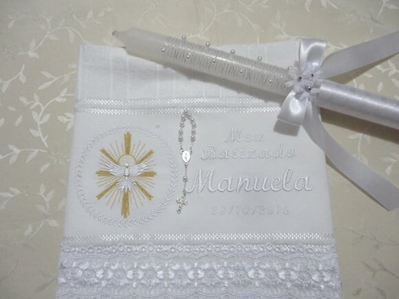 Toalha de Batizado e Vela para Batizado