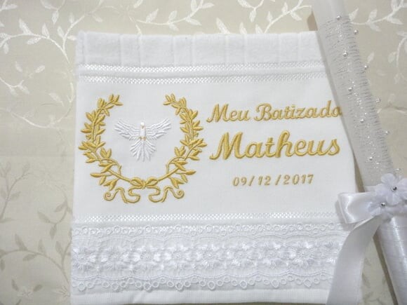 Toalha De Batizado E Vela Para Batizado