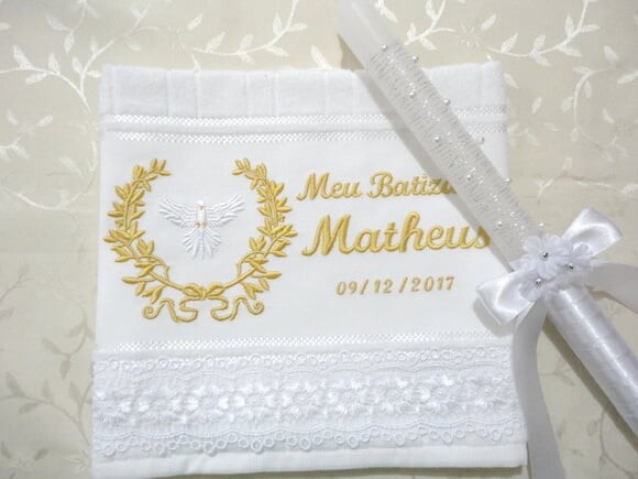 Toalha De Batizado E Vela Para Batizado
