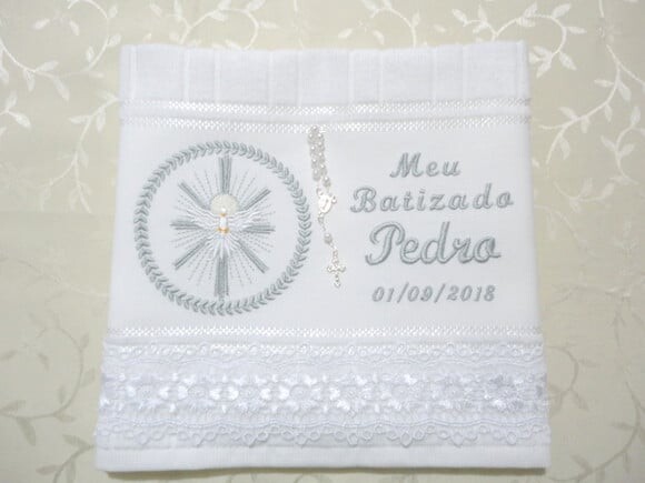 Toalha de Lavabo para Batismo Personalizada