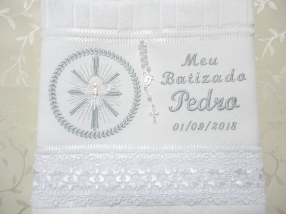 Toalha de Lavabo para Batismo Personalizada