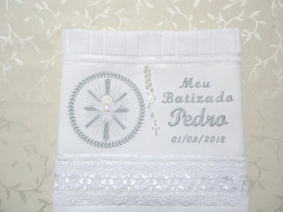 Toalha de Lavabo para Batismo Personalizada