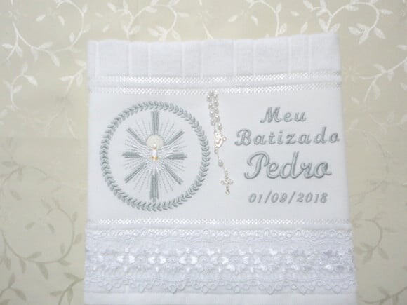 Toalha de Lavabo para Batismo Personalizada