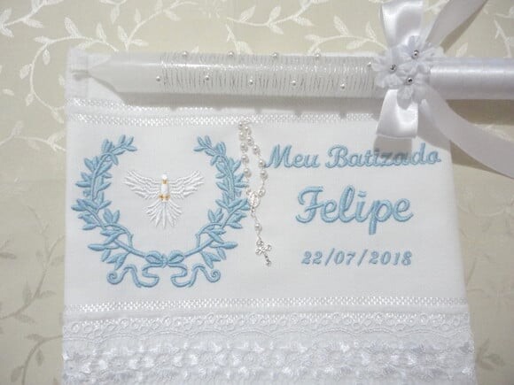 Toalha e Vela para Batizado