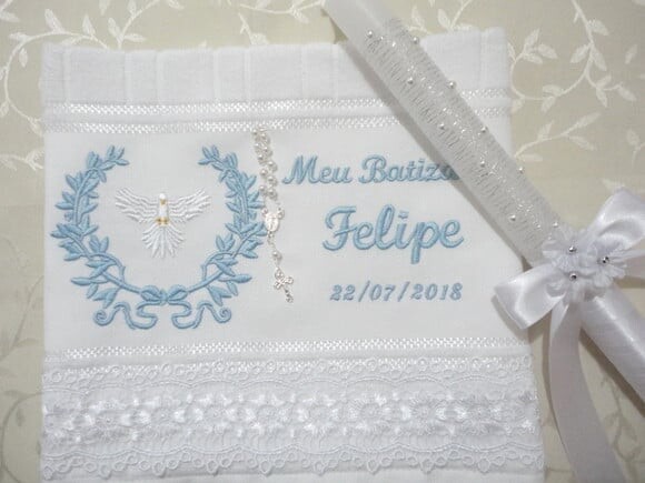 Toalha e Vela para Batizado