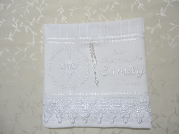 Toalha para Batizado Bordada
