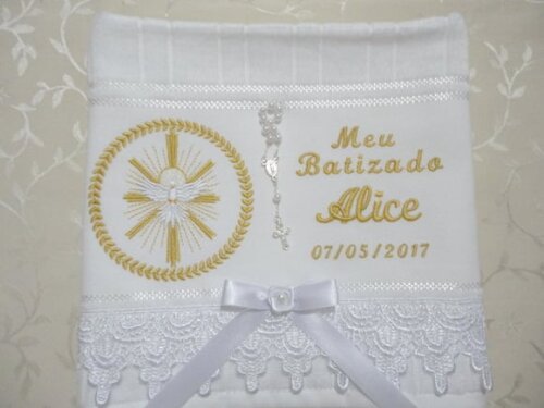 Toalha Batizado Bordada