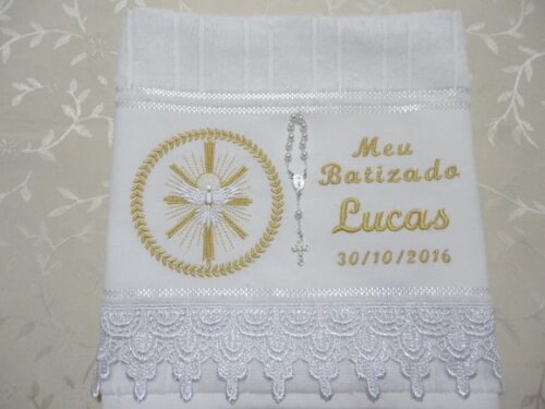 Toalha Batizado, Toalha Batismo,toalha Luxo,toalha Bordada