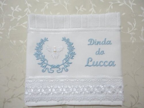 Toalha Batizado Dinda e Dindo