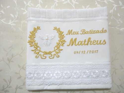Toalha Batizado, Toalhinha Batismo Personalizada