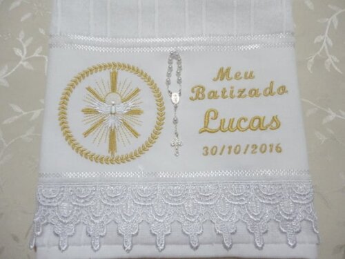 Toalha Batizado, Toalha Batismo,toalha Luxo,toalha Bordada