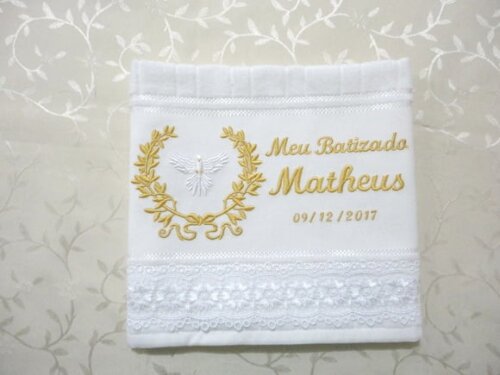 Toalha Batizado, Toalhinha Batismo Personalizada