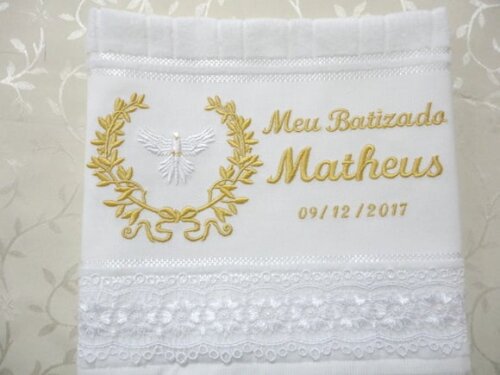 Toalha Batizado, Toalhinha Batismo Personalizada