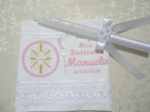 Toalha de Batizado e Vela
