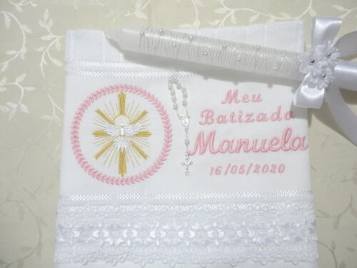 Toalha de Batizado e Vela